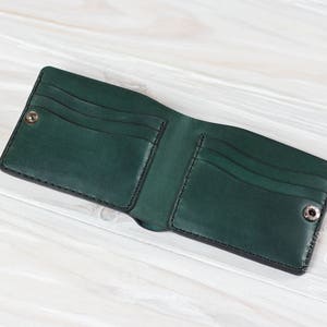 Green Wallet, Bifold Wallet, Best Mens Wallet, Mens Leather Wallet, Leather Card Holder, Credit Card Wallet,Leather Bifold,Man Wallet,Bifold image 5