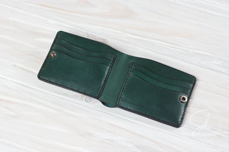 Green Wallet, Bifold Wallet, Best Mens Wallet, Mens Leather Wallet, Leather Card Holder, Credit Card Wallet,Leather Bifold,Man Wallet,Bifold image 5