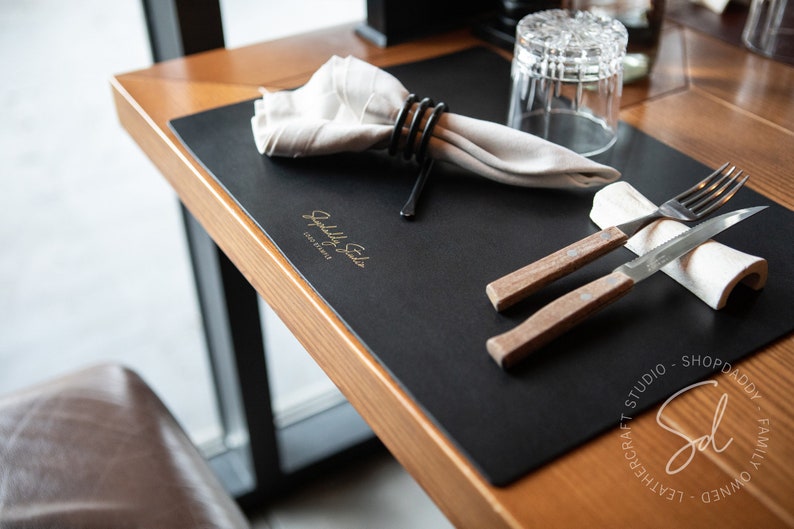 Custom Leather Placemat for Cafe Bar Restaurant Rectangular Etsy