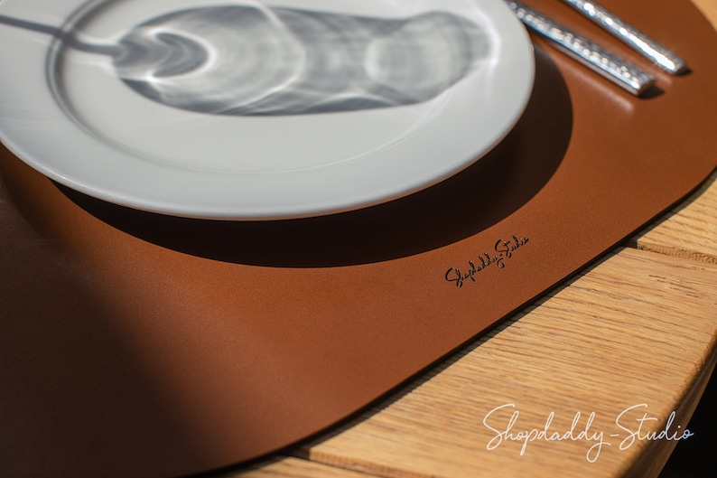 Leather Oval Placemats Cafe Bar Restaurant Table Mats Place Etsy