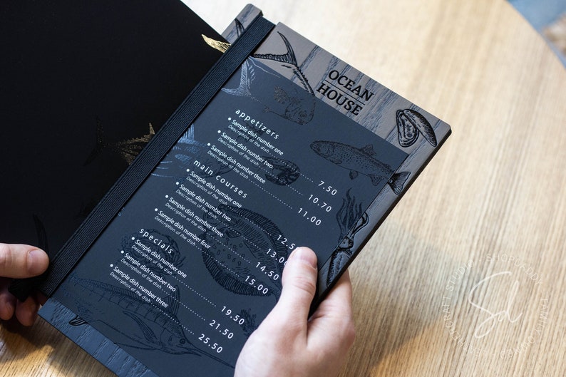 Restaurant Menu Covers Cafe Coffee Bar Menu Board Wooden Etsy