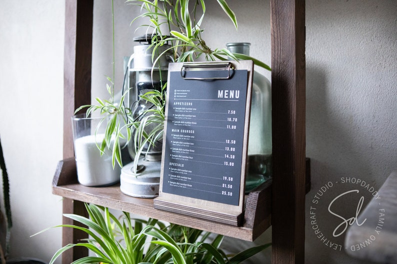 sign stand	wedding sign	clipboard stand	menu cover	menu holder	standing clipboard	tabletop sign holder	flyer holder	clipboard binder	decorative clipboard	retail sign holder	a4 a5 85x11 85x55	coffee cafe bar menu wholesale discounts, fast shipping