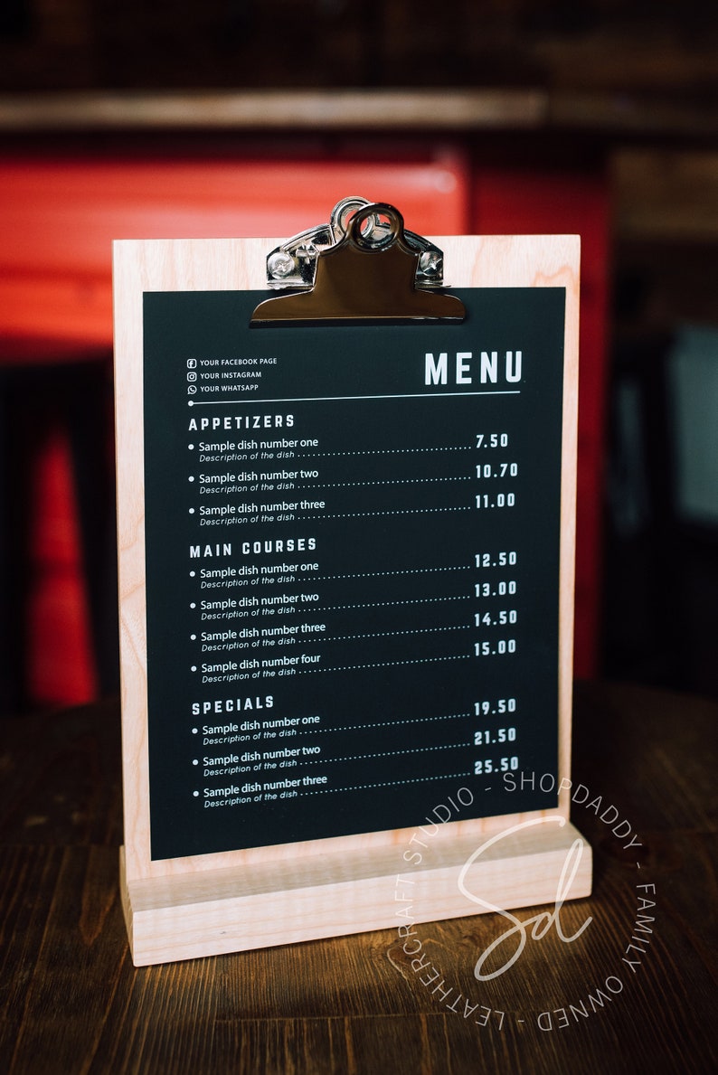 Printed Paper Menu / Readyprinted Menu Design Template / Etsy