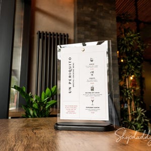 アクリルテーブルメニューホルダー - カスタムテーブルテント、カフェ、バー、ドリンクメニュー用のテーブルトップディスプレイスタンド、レストラン用のサインホルダー