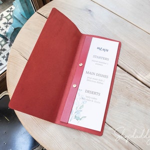 Couverture de menu en cuir pour restaurants et cafés, livre de menus personnalisé pour les plats et les boissons, pochette de menu personnalisée pour les cocktails