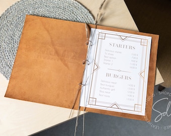 Leather Menu Cover, Restaurant Menu Cover Book, Cafe Bar Menu Covers, Custom Personalized Menu Holder, Menu Folder, Menu Folio, Menu Sleeves