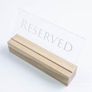 Gepersonaliseerde acryl gereserveerde tafelstandaard - perfect voor restaurant, café, bar, bruiloft, banket - opties met logo en monogram beschikbaar
