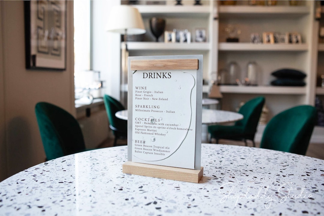 Table Top Display Stand, Metal Brass Menu Holder, Table Stand Menu