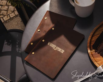 Personalized Leather Menu Book: Restaurant Menu Covers