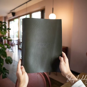 Custom Personalized Menu Holder, Leather Menu Covers 8.5x11, Restaurant Menu Book, Cafe Bar Menu Covers, Menu Folder,Menu Folio,Menu Sleeves