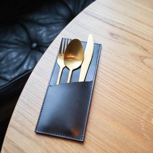Leather Cutlery Holder, Restaurant Cutlery Organizer, Personalized Cutlery Holder, Utensil Organizer, Spoon and Fork Holder, Cutlery Pouch