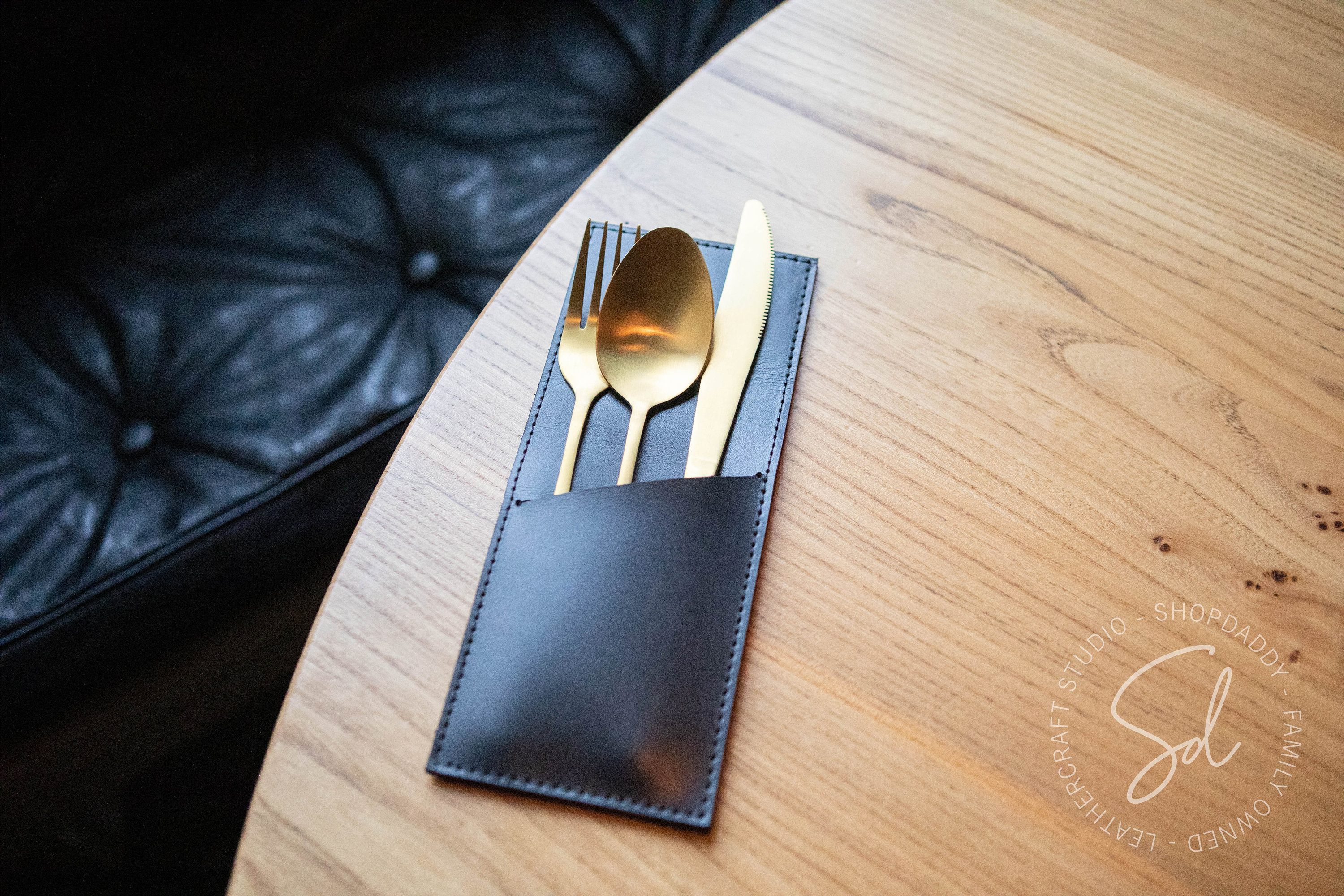 Leather Cutlery Holder Restaurant Cutlery Organizer Etsy