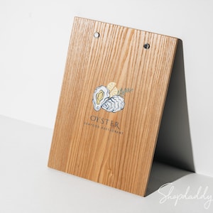 Portamenús de madera, tablero de menú personalizado para bares, cafeterías y restaurantes, portamenús rústicos de madera para comida o bebida, tablero de menú para bodas