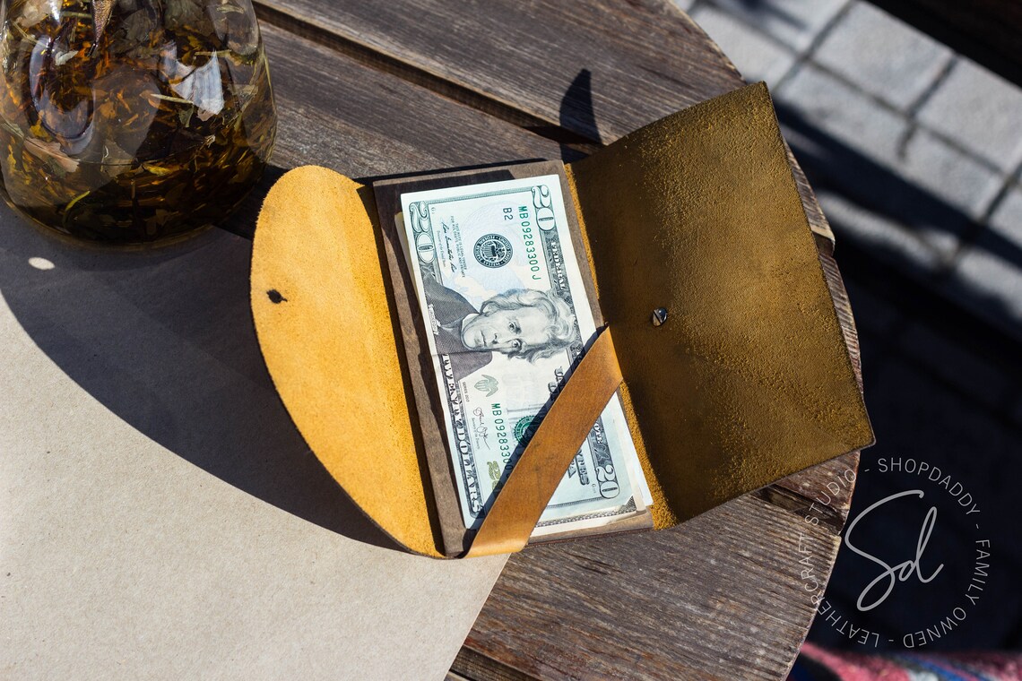 Custom Leather Receipt Holder Cafe Bar Check Holder Etsy