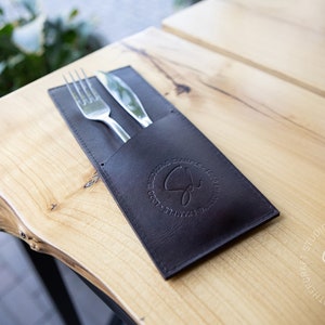 Custom Cutlery Holder For Restaurant, Leather Silverwear Holders, Flatware Holder, Spoon, Fork, Knife Holder, Cutlery Pouch, Cutlery Bag