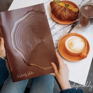 Couverture de menu en cuir pour restaurant - pochette de menu personnalisée pour menus de boissons ou de plats, livre de menus personnalisé pour café, folio de menus avec logo