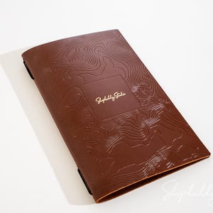Funda de cuero para menú de comida o bebida, carpeta personalizada para menú de bebidas, libro de menú para cócteles, estuche personalizado para menú de 21,5 x 28 cm