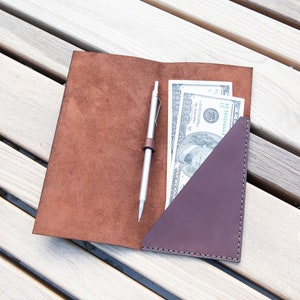 Apresentador de verificação de couro marrom, suporte de verificação de bar de café, suporte de recibo personalizado, livro de verificação de convidados, suporte de cartão de livro de servidor de restaurante
