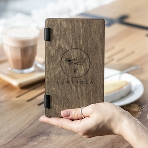 Wooden Bill Holder, Leather Check Presenter, Cafe Bar Check Holder, Personalized Guest Check Book, Restaurant Server Book, Custom Bill Box