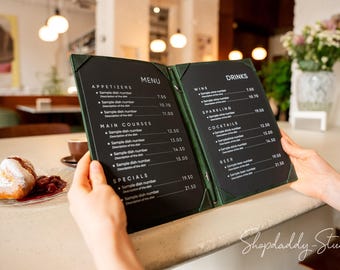 カスタムレザーメニューカバー：飲食店向けレストランメニューブック 
