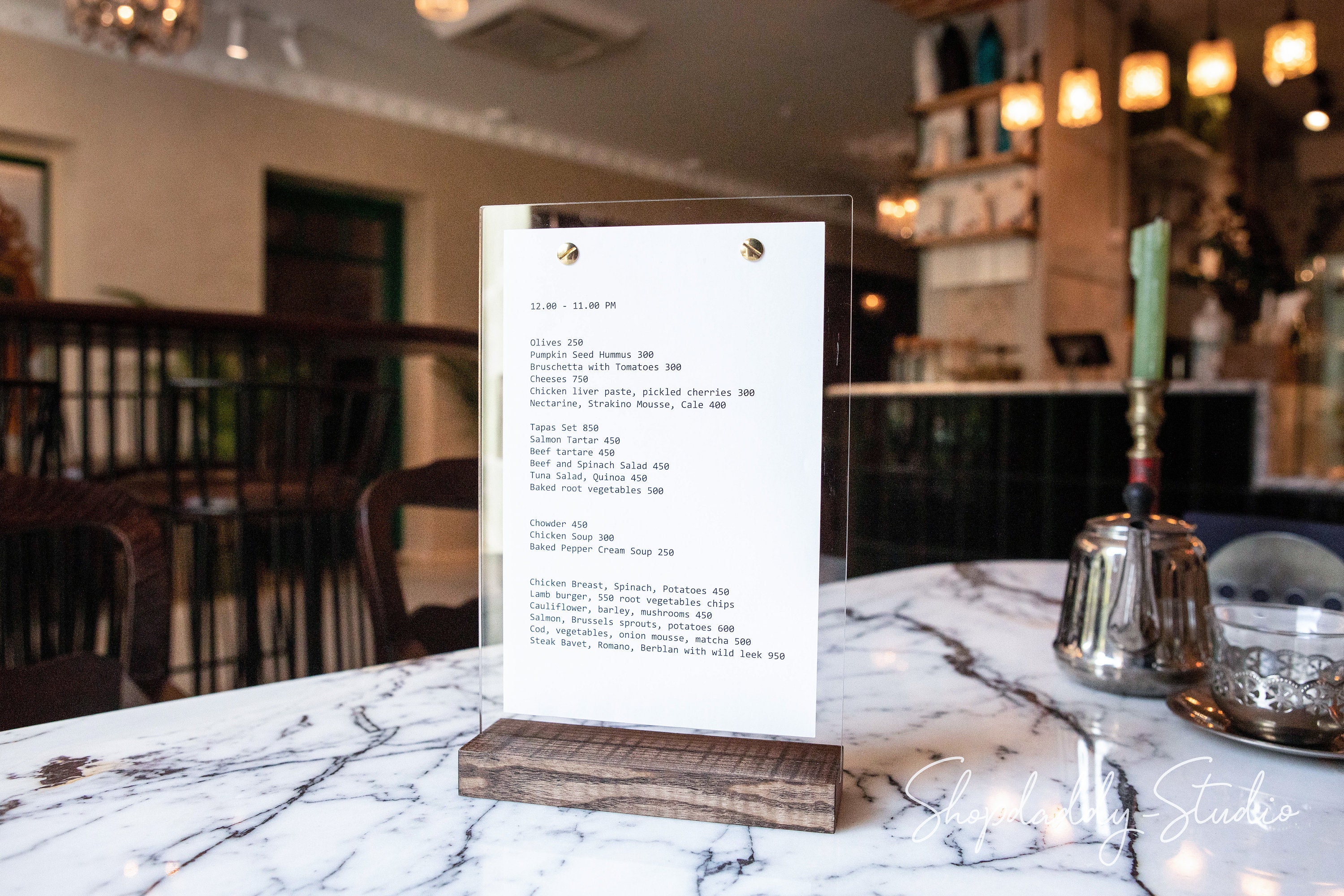 Menu Holder Acrylic Sign Holder Wooden Clipboard Menu Stand Etsy