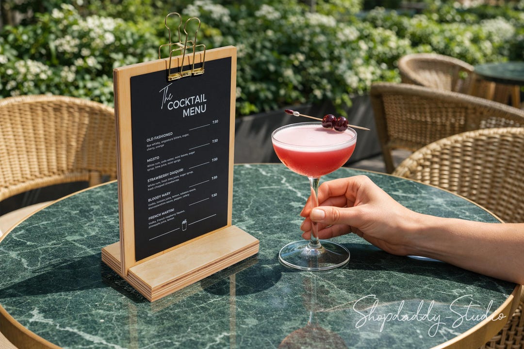 Wooden Tabletop Menu Stand: Menu Holders for Restaurants, Cafes & Bars ...