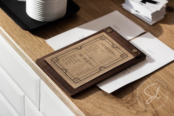 10 A4 RUSTIC WOODEN CLIP BOARD HAND MADE RESTAURANT CAFE PUB 