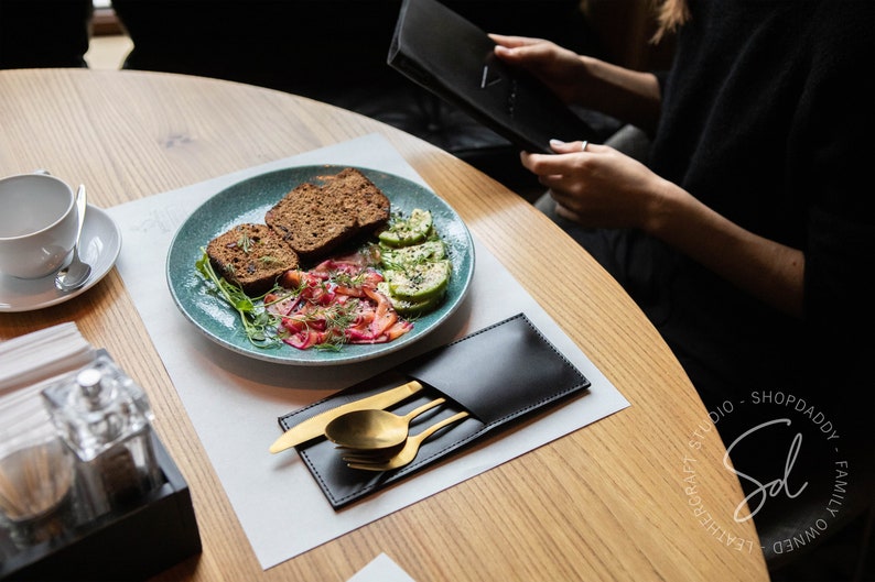 Leather Cutlery Holder Restaurant Cutlery Organizer Etsy