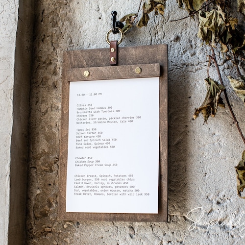 Support de menu personnalisé en bois : tableau de menu pour restaurants, cafés et bars