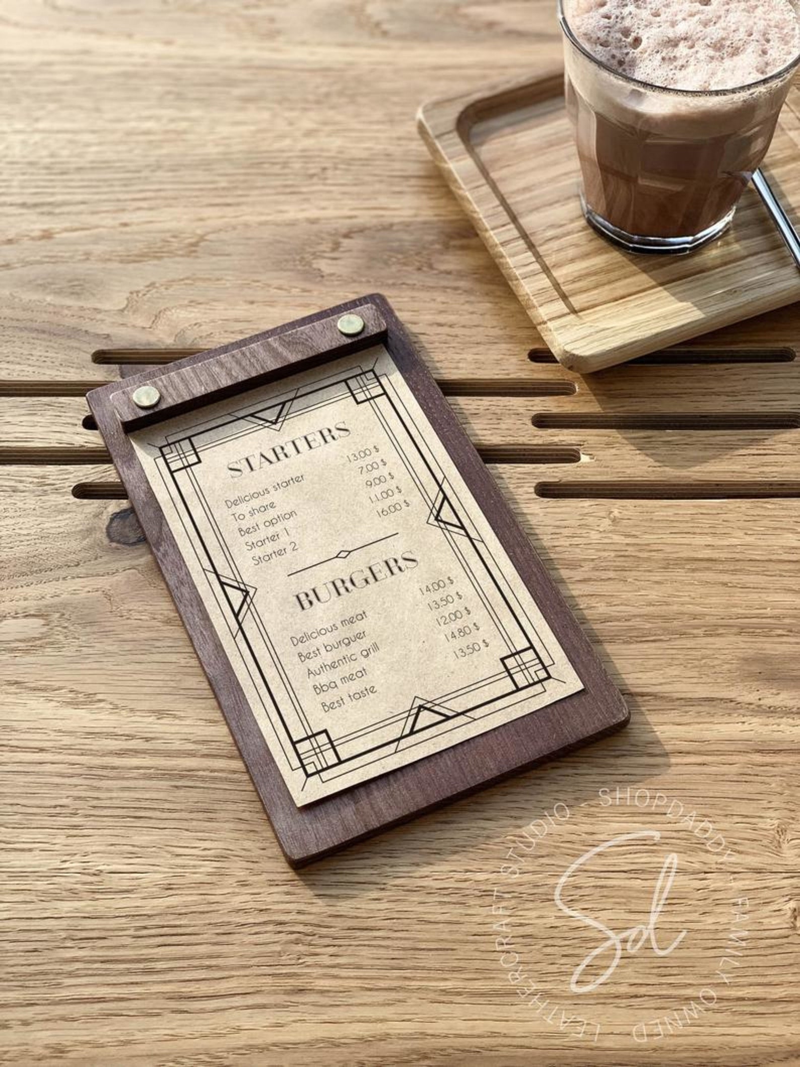 Restaurant Menu Covers Cafe Coffee Bar Menu Board Wooden - Etsy