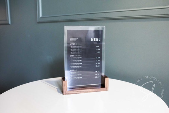 Acrylic Sign Holder, Acrylic Bar Menu, Sign Stand, Table Top Menu, Wooden  Stand Menu, Menu Template, Menu Cover, Menu Holder, Table Tent -  Hong  Kong