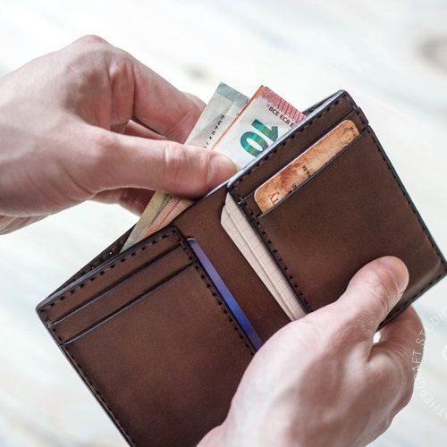 mens mini leather wallet