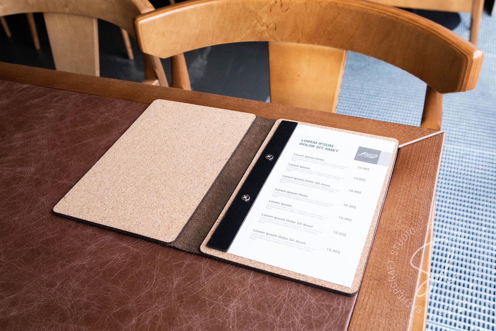 Leather Menu Covers With Cork Menu Holder Restaurant Menu Etsy