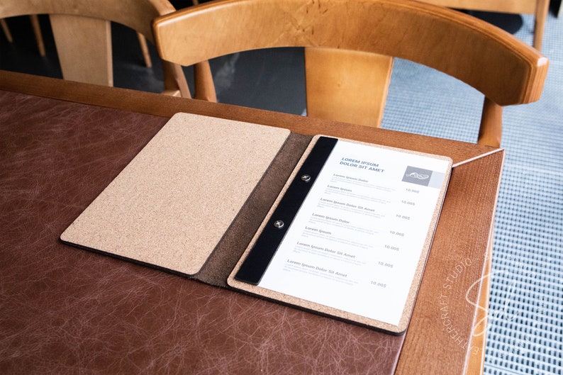 Leather Menu Covers With Cork Menu Holder Restaurant Menu Etsy UK