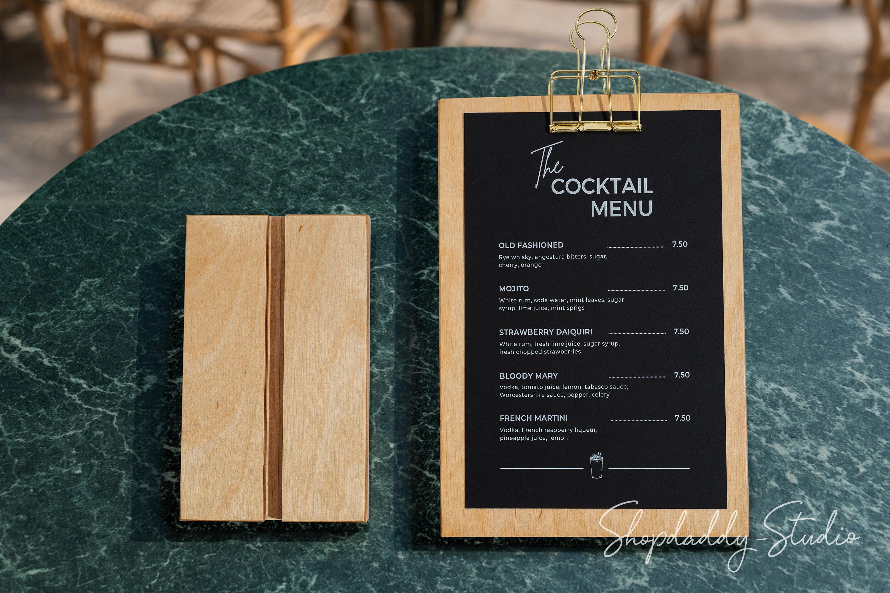 Wooden Tabletop Menu Stand: Menu Holders for Restaurants, Cafes & Bars ...