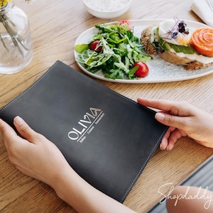 Leather Menu Cover With Plastic Sleeves For Restaurant, Cafe Or Bar, Custom Menu Folder, Personalized Menu Book, Drink&Food Menu Design