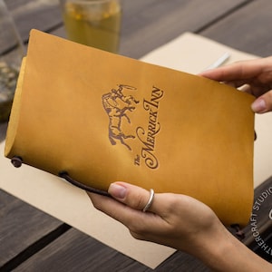 Couverture de menu en cuir pour restaurant, livre de menus personnalisé avec logo, chemise de menu de café personnalisée, support de menu de pub, classeur de menu alimentaire