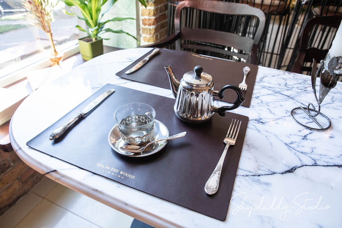Cafe Bar Restaurant Table Mats Leather Placemats Square Etsy