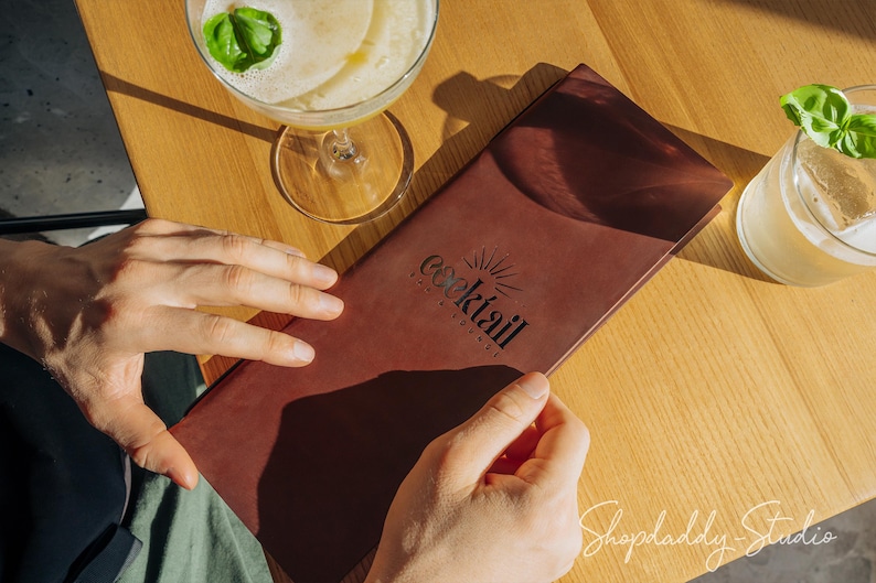 Leather Menu Cover: Personalized Menu Booklet for Restaurant, Cafe ...