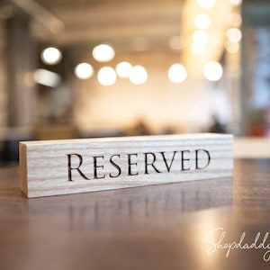 Placas de mesa, placas de madeira reservadas, placas de mesa reservadas para restaurantes, porta-cartões de mesa de café, porta-números de mesa, números de mesa de madeira