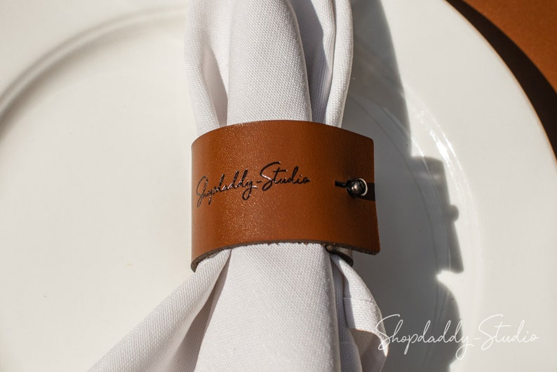 Leather Napkin Ring Set of 20 Monogrammed Leather Napkin Etsy