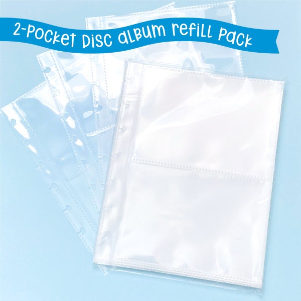 2-Pocket Refill Pack for Disc Album Sticker Storage - 25 sleeves