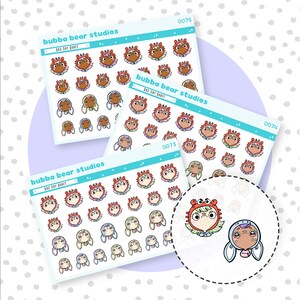 Bad Day Girl Stickers - Doodle Character Planner Stickers - Girl Doodle Stickers - Emoji Angry Sad Crying Crabby Sticker