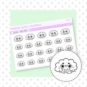 Cloudia Happy Mail Stickers - Doodle Character Planner Stickers - Mailer Envelope Stickers - Package Tracker Icon