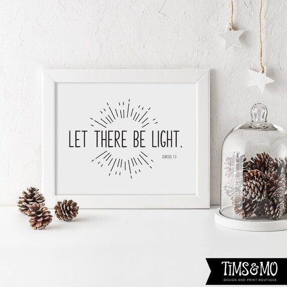 Genesis 1 3 Let There Be Light Bible Verse Print Christian Etsy Genesis 1 3 Let There Be Light Bible Verse Print Christian Etsy