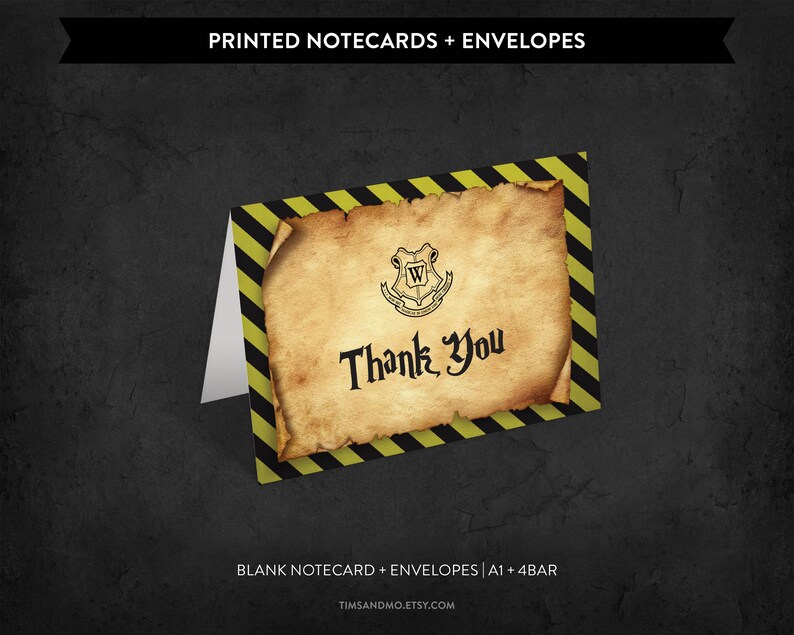 Witches and Wizards Thank You Cards Packaged Notecards Blank Notecard Set Printed Notecards /& Envelopes KBD012-Y