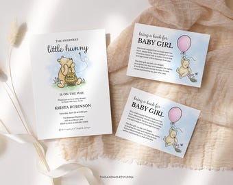 Winnie-the-Pooh Baby Shower Invitation Bundle: Editable Template (Corjl) | BB007