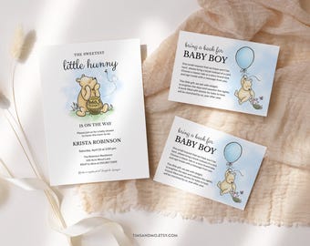 Winnie-the-Pooh Baby Shower Invitation Bundle: Editable Template (Corjl) | BB007