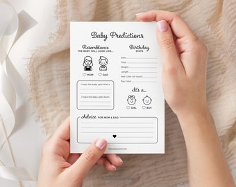 Baby Predictions and Advice, Instant Download - Minimalist Baby Shower Game BBY023