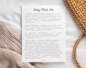 Baby Mad Libs, Instant Download - Minimalist Baby Shower Game BBY023